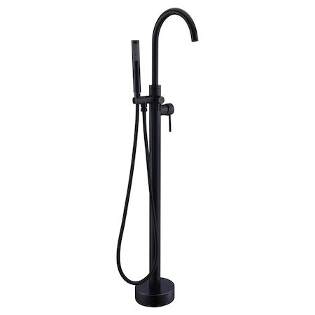 Anzzi Coral 2-Handle Freestanding Claw Foot Tub Faucet in Matte Black FS-AZ0047BK
